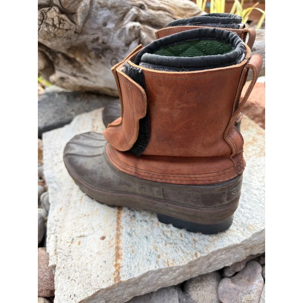 Schnee's Bozeman Montana II‎ ADV Duck Boots Brown Leather Insulated men's 8